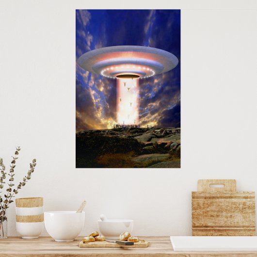 UFO-Massenentführung Poster (Küche)