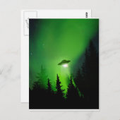 UFO mit Nordlicht Postkarte (Vorne/Hinten)