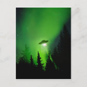 UFO mit Nordlicht Postkarte (Vorderseite)