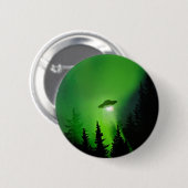 UFO mit Nordlichtern Button (Vorne & Hinten)