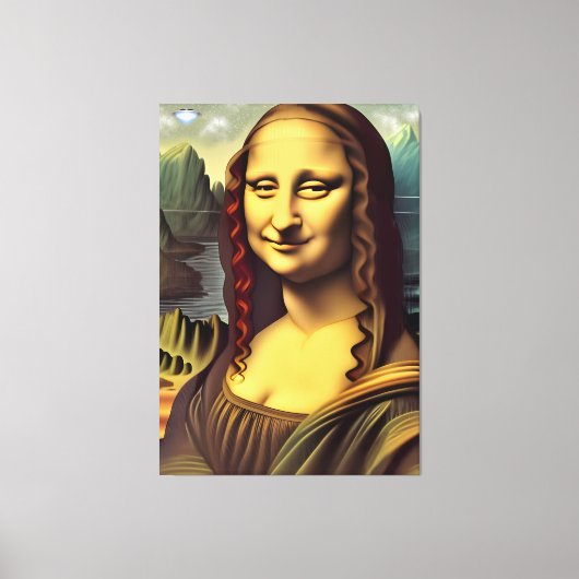 Ufo Mona Lisa Galactic Canvas Print Leinwanddruck (Vorderseite)