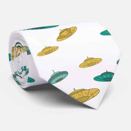 UFO-Muster Krawatte (Gerollt)