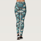 UFO Muster Retro Stil. D Gray BG Leggings (Rückseite)