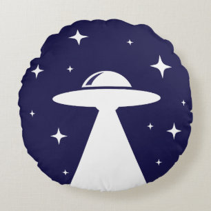 UFO Nacht Himmel Rundes Kissen