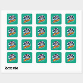 UFO Niedlich Bunny Quadratischer Aufkleber (Blatt)