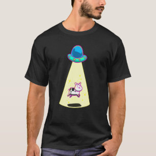 Ufo nimmt Kuh Galaxie Raumschiff Außerirdischer Ba T-Shirt