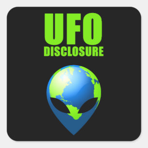 UFO-Offenlegung Quadratischer Aufkleber