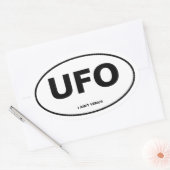 UFO OVALER AUFKLEBER (Umschlag)