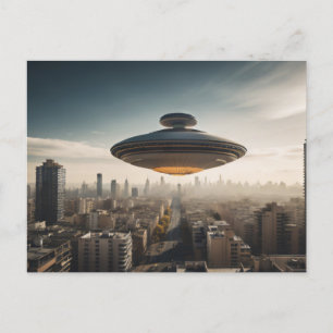 UFO Over City Postkarte