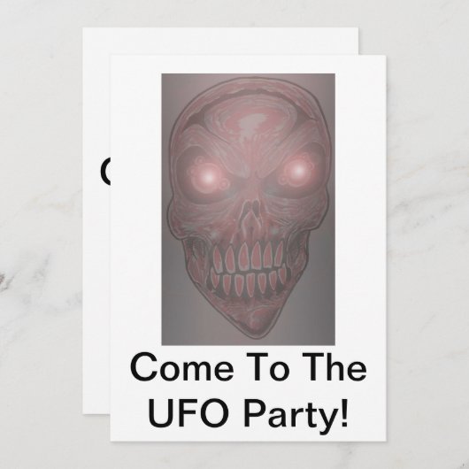 UFO-Party Einladungen (Vorne/Hinten)