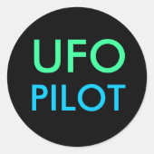 UFO-PILOT-Aufkleber Runder Aufkleber (Vorderseite)