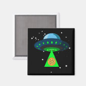UFO Pizza Pick Up Magnet (Vorderseite/Rückseite)