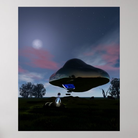 UFO-Plakat zur Verstümmelung von Rindern Poster (Vorne)