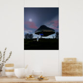 UFO-Plakat zur Verstümmelung von Rindern Poster (Küche)
