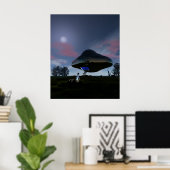 UFO-Plakat zur Verstümmelung von Rindern Poster (Heimbüro)