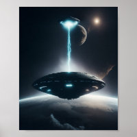 UFO Poster SCI FI Wall Alien Poster