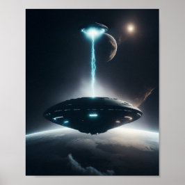 UFO Poster SCI FI Wall Alien Poster