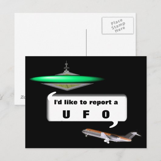 UFO POSTKARTE (Vorne/Hinten)
