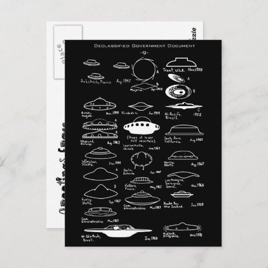 UFO Postkarte (Vorne/Hinten)