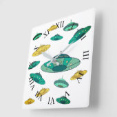 UFO QUADRATISCHE WANDUHR (Winkel)