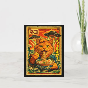 Ufo-Ramen-Katze-Meme japanisch vintage 80er Grafik Karte