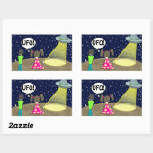 UFO RECHTECKIGER AUFKLEBER (Blatt)