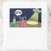UFO RECHTECKIGER AUFKLEBER (Tasche)