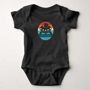 UFO Retro Sonnenuntergang Baby Strampler