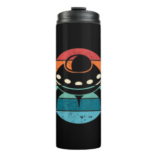 UFO Retro Sonnenuntergang Thermosbecher