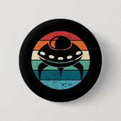 UFO Retro Sunset Button (Vorderseite)
