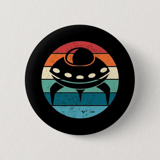UFO Retro Sunset Button (Vorderseite)