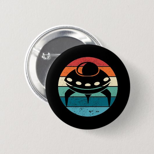 UFO Retro Sunset Button (Vorne & Hinten)
