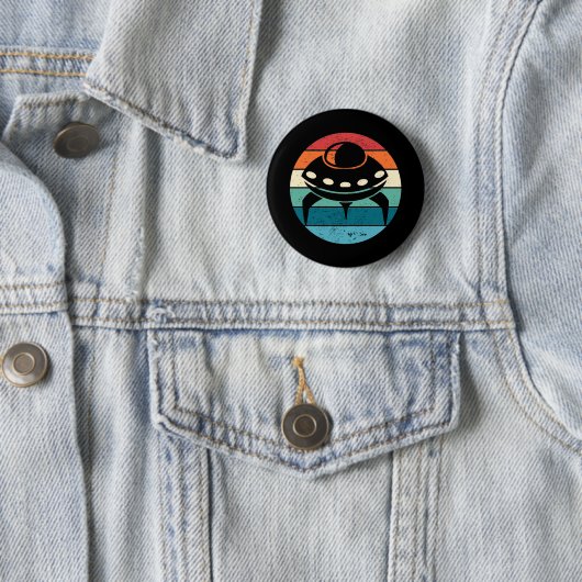 UFO Retro Sunset Button (Beispiel)
