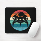 UFO Retro Sunset Mousepad (Mit Mouse)