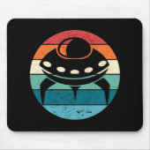 UFO Retro Sunset Mousepad (Vorne)