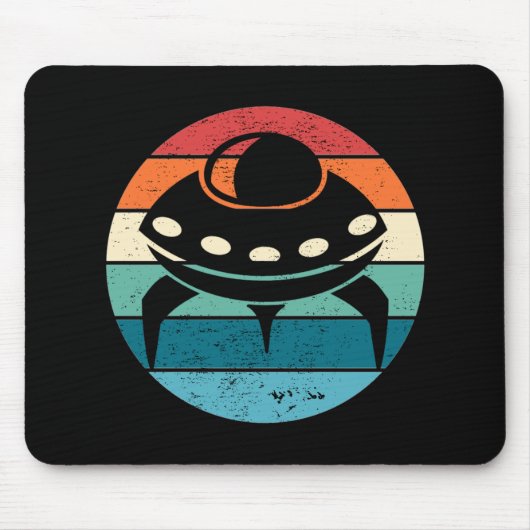 UFO Retro Sunset Mousepad (Vorne)