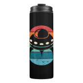 UFO Retro Sunset Thermosbecher (Vorderseite)