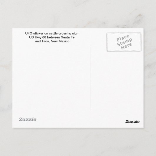 UFO Rind Crossing Sign in New Mexico Postkarte (Rückseite)