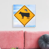 UFO Rind Crossing Sign Leinwanddruck (Insitu (Wohnzimmer))