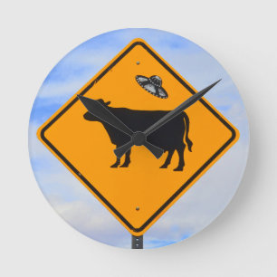 UFO Rind Crossing Sign Runde Wanduhr