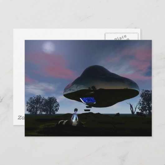 UFO-Rinderverstümmelung Postkarte (Vorne/Hinten)