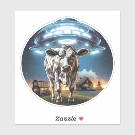 UFO-Schiffskuh Aufkleber (Blatt)