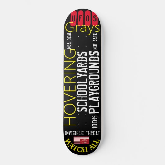 UFO SCHWEBENDE GRAUS Skateboard (Vorderseite)