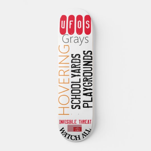 UFO SCHWEBENDE GRAUS Skateboard (Vorderseite)
