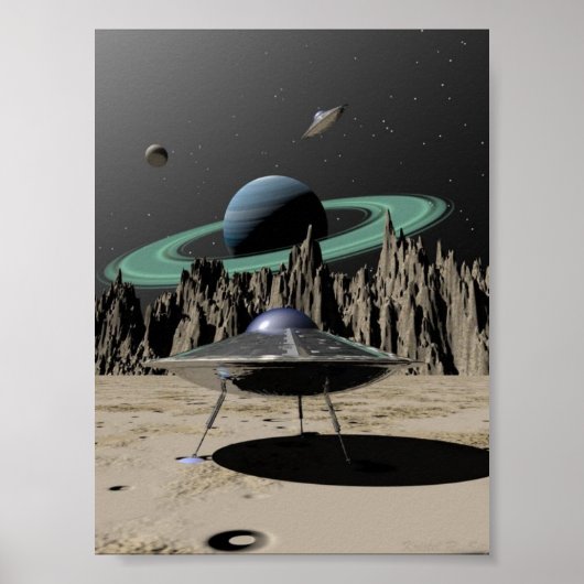UFO - SciFi Kitch 50's (nach Kristel R. Sitz) Poster (Vorne)
