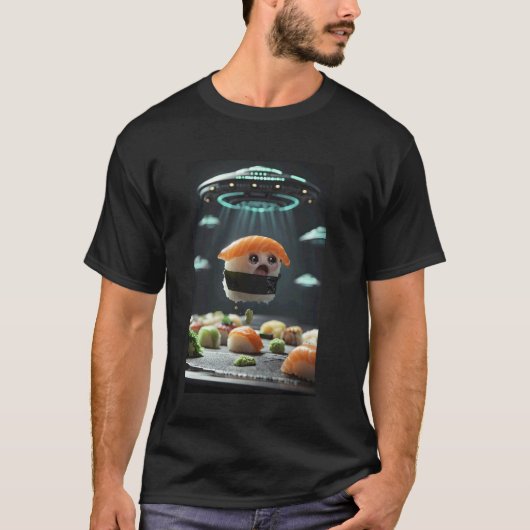 Ufo-Selfie-Sushi T-Shirt (Vorderseite)
