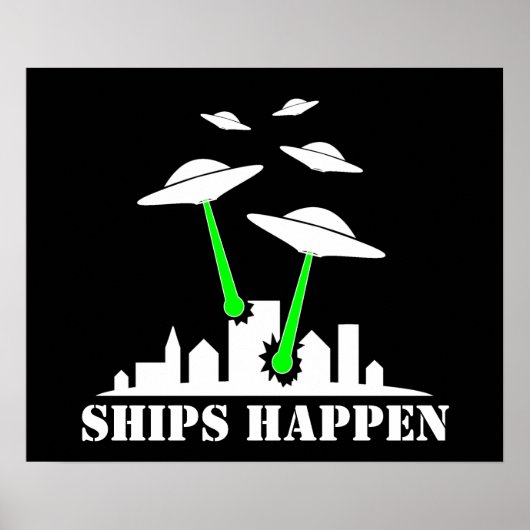 UFO Ships passieren Poster (Vorne)