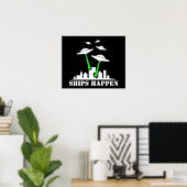 UFO Ships passieren Poster (Heimbüro)
