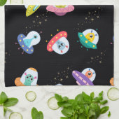 UFO SHIPS PATTERN GESCHIRRTUCH (Gefaltet)