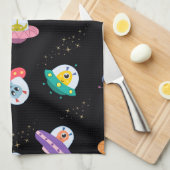 UFO SHIPS PATTERN GESCHIRRTUCH (Viertel Falte)